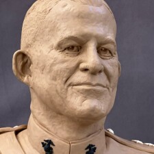 Clay state sculpture in progress of GENERAL JOHN S. GRINALDS. The completed sculpture resides at The Citadel in Charleston, SC.