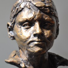 Bronze portrait sculpture of child named BENJAMIN. Sculpture made for a private collection.