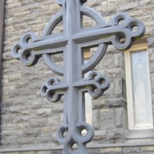 This COLUMBARIUM CROSS was made for St. Paul’s Episcopal Church in Lynchburg, VA. This piece was cast in iron.