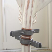 COMPROMISED XIII, detail; Wood, hardware, leather; paint