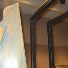 COMPROMISED I: RESTORATION GATE, Detail; Wood, steel, stain