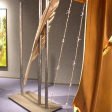 COMPROMISED III (background); Wood, steel, paint