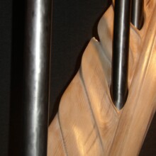 COMPROMISED III, detail; Wood, steel, paint