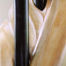 COMPROMISED III, detail; Wood, steel, paint