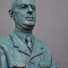 Bronze sculpture of CHARLES DEGAUL at The NATIONAL D-DAY MEMORIAL in Bedford, VA.