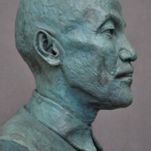 Side view of bronze sculpture of CHIANG KAI-SHEK at The NATIONAL D-DAY MEMORIAL in Bedford, VA.