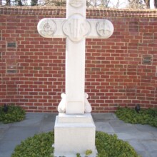 This COLUMBARIUM CROSS was made for First Presbyterian Church of Lynchburg, VA. The cross was cast in concrete.