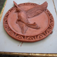 Terra Cotta “Dove” detail for COLUMBARIUM MEDALLION at Old City Cemetery in Lynchburg, VA.