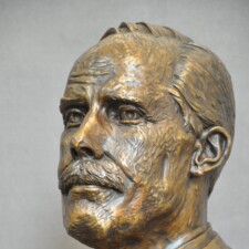 Bronze portrait sculpture of GEORGE CARTER of East Tennessee State University in Johnson City, TN.