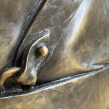 Detail view of GEN. JOHN S. GRINALDS' bronze sculpture. This sculpture resides at The Citadel in Charleston, SC.