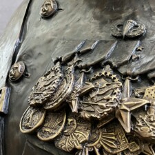 Close up for GENERAL JOHN S. GRINALDS' medals. This is a close up look of the meticulous work and care that went into the general's bronze sculpture portrait.