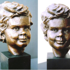 Commissioned for a private collection, bronze portrait sculpture of a child named GRETCHEN.