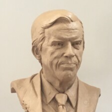 Clay state in progress sculpture of PROFESSOR SHIRLEY ROSSER of Lynchburg College in Lynchburg, VA.