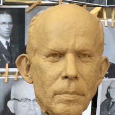 Clay State, in-progress sculpture of COLONEL ROBERT “DOC” CARROLL of Virginia Military Institute, Lexington, VA.