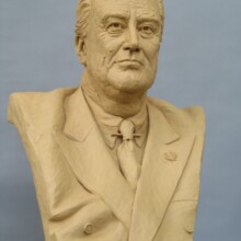 Sculpture of FRANKLIN D. ROOSEVELT in its clay state at the Artist’s Studio.