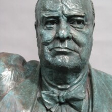 Bronze sculpture of WINSTON CHURCHILL for the The NATIONAL D-DAY MEMORIAL in Bedford, VA.