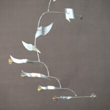 "CREEKS CASCADE I," a mobile by Richard Pumphrey. Materials used: aluminum, steel, pebble.