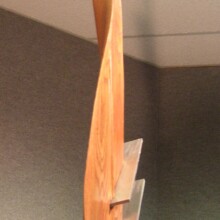 Richard Pumphrey's "COMPROMISED X: THE CODE" made with wood and aluminum.